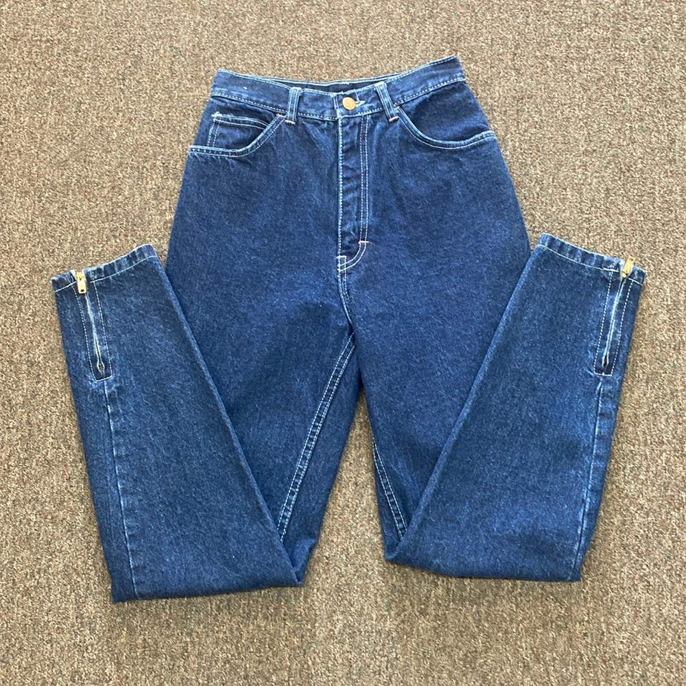 Vintage Normandee Rose High Waisted Jean With Ankle Back Zipper Size Small